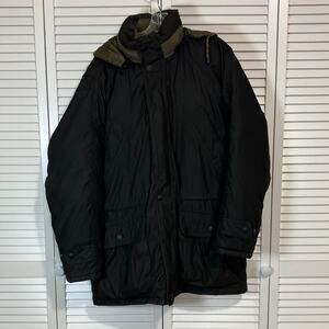 RFT Rainforest Vintage Black Thermal Insulated Winter Hooded Parka Jacket Men M